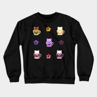 Set Kawaii Tea Drinks Stickers Crewneck Sweatshirt